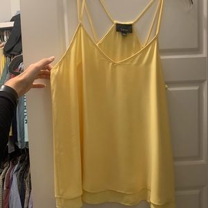 Yellow strappy tank top